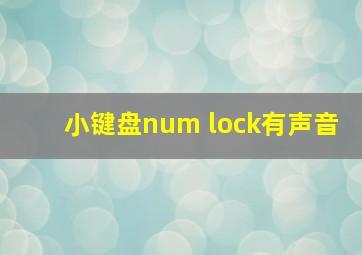 小键盘num lock有声音